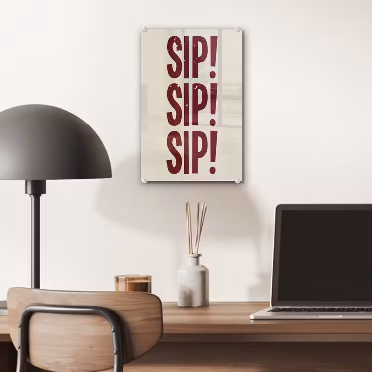 Glas schilderij - Japandi - Vintage - Decoratie - Rood — 7