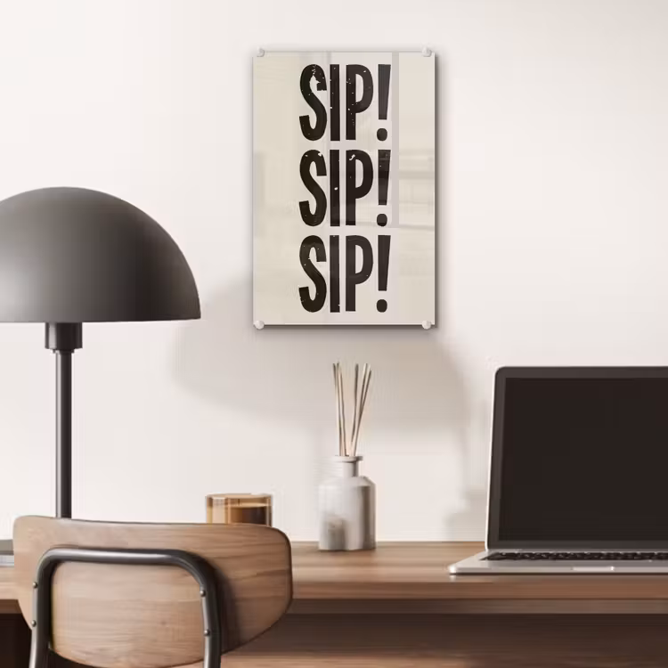 Glas schilderij - Japandi - Zwart - Decoratie - Vintage — 7