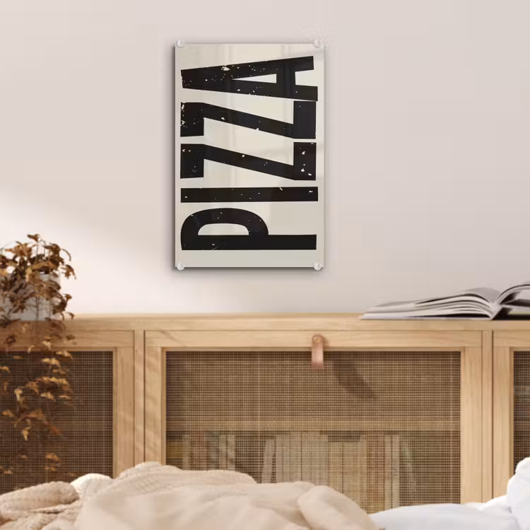 Glas schilderij - Pizza - Decoratie - Japandi - Vintage — 5