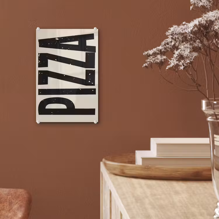 Glas schilderij - Pizza - Decoratie - Japandi - Vintage — 6