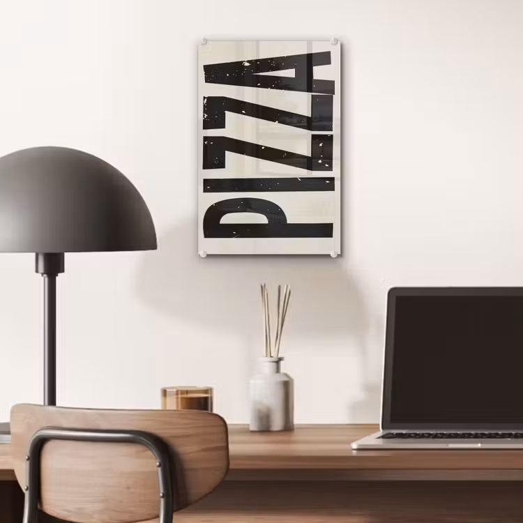 Glas schilderij - Pizza - Decoratie - Japandi - Vintage — 7