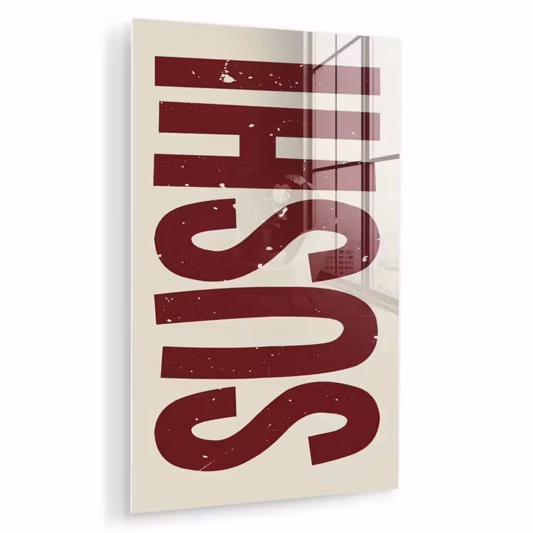 Glas schilderij - Sushi - Rood - Japandi - Decoratie — 1