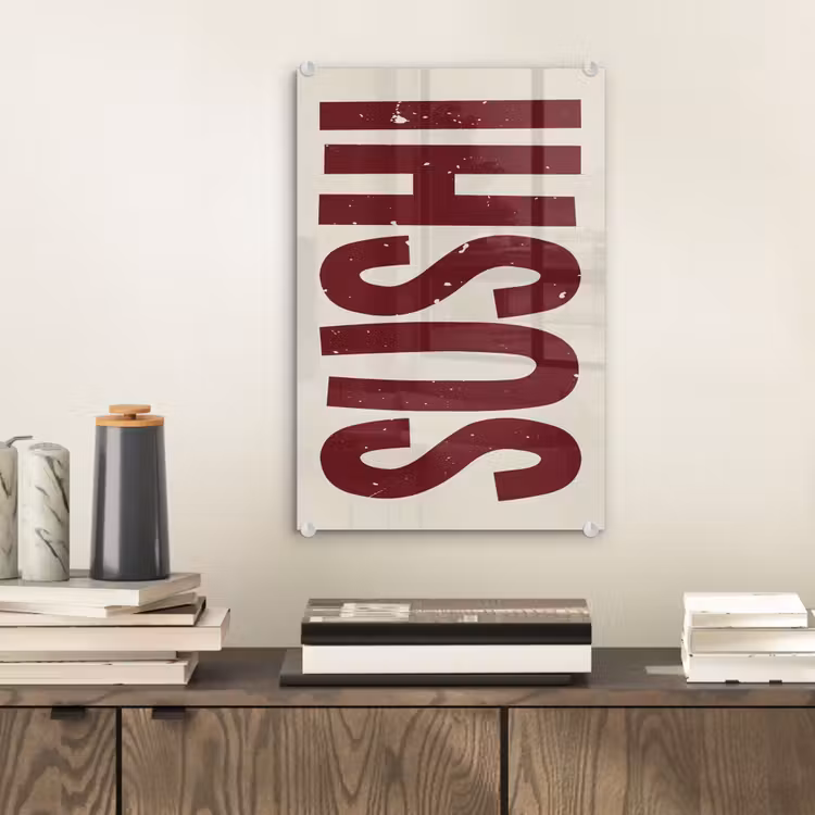 Glas schilderij - Sushi - Rood - Japandi - Decoratie — 2