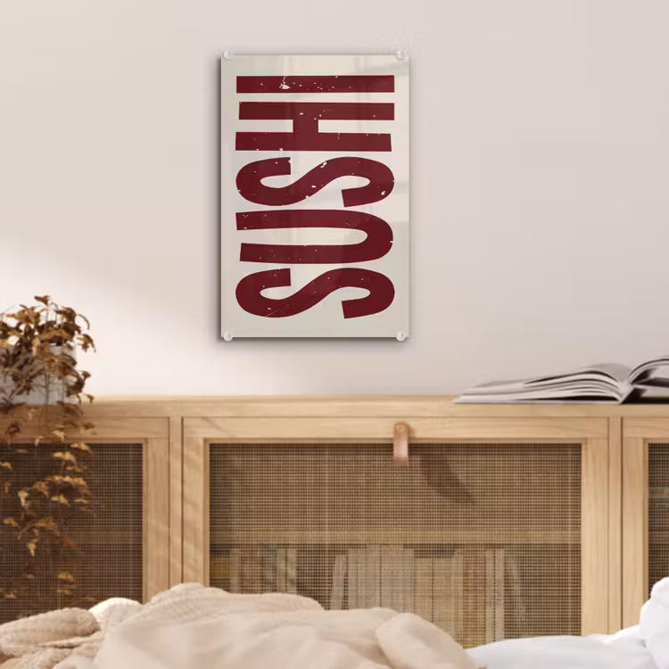 Glas schilderij - Sushi - Rood - Japandi - Decoratie — 5
