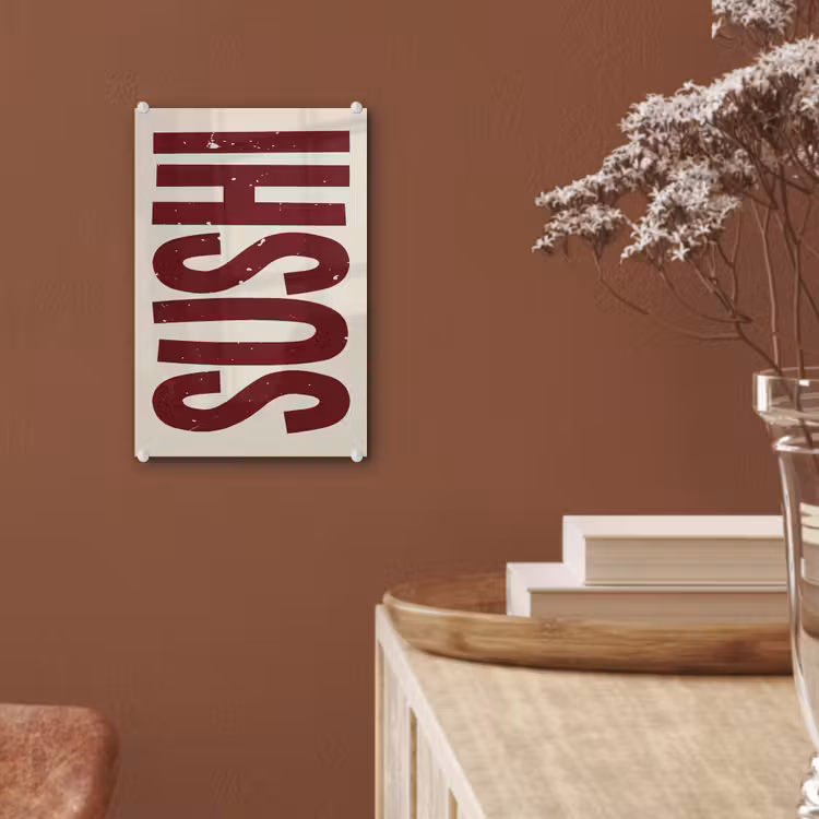 Glas schilderij - Sushi - Rood - Japandi - Decoratie — 6