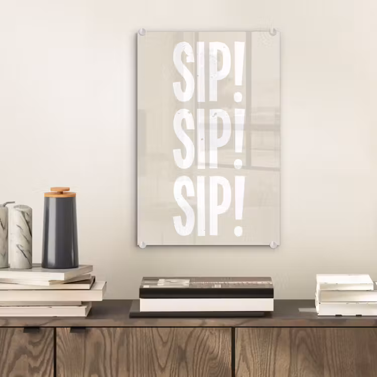 Glas schilderij - Vintage - Decoratie - Japandi - Wit — 2