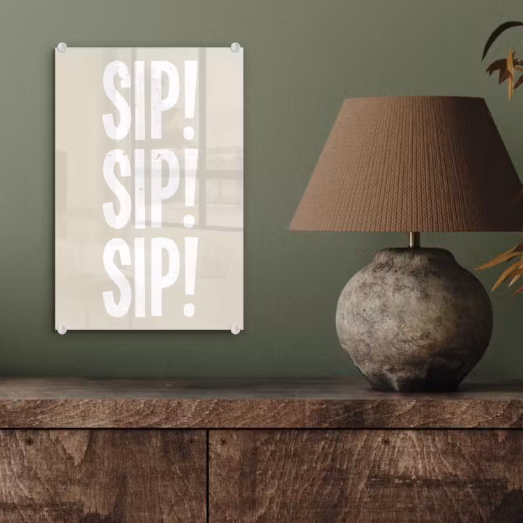 Glas schilderij - Vintage - Decoratie - Japandi - Wit — 4
