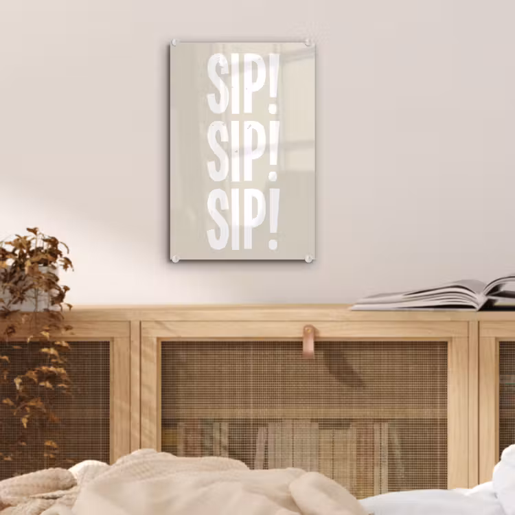 Glas schilderij - Vintage - Decoratie - Japandi - Wit — 5