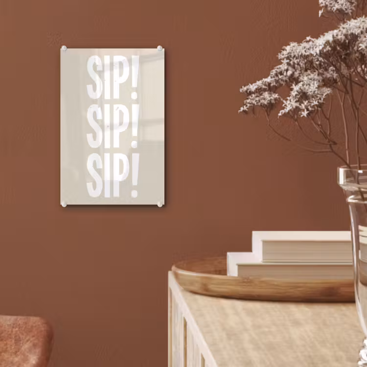 Glas schilderij - Vintage - Decoratie - Japandi - Wit — 6
