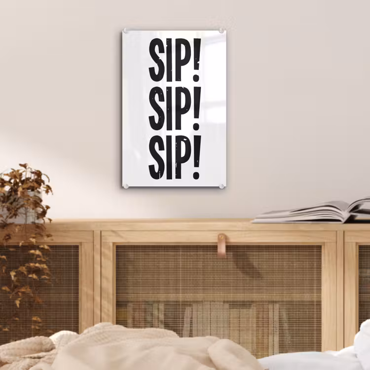 Glas schilderij - Vintage - Japandi - Decoratie - Black — 5