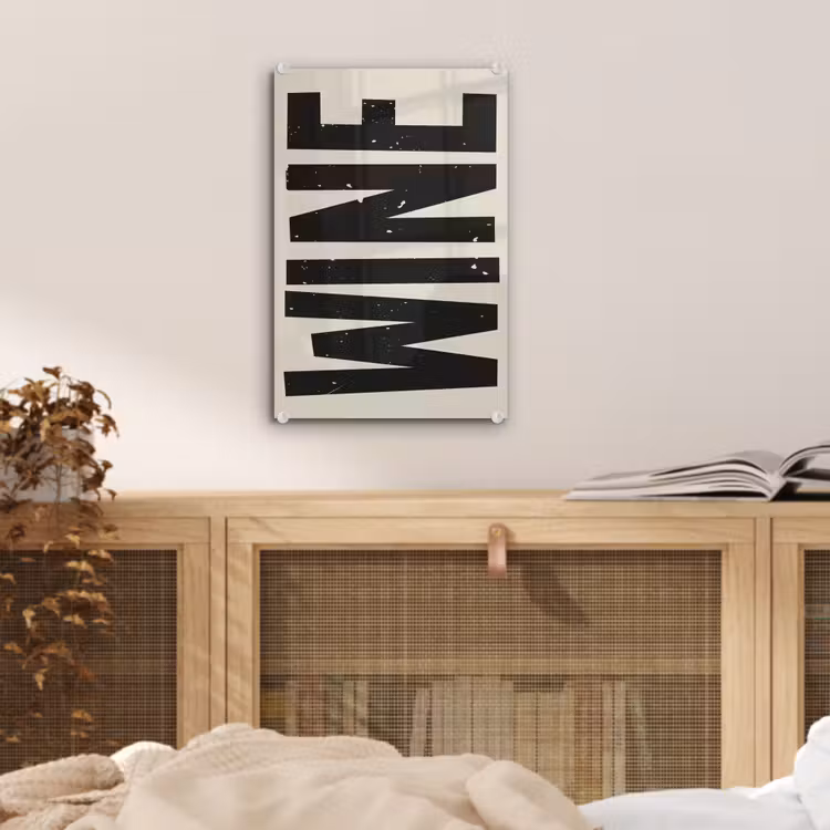 Glas schilderij - Zwart - Wijn - Decoratie - Vintage — 5