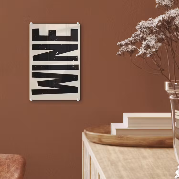 Glas schilderij - Zwart - Wijn - Decoratie - Vintage — 6