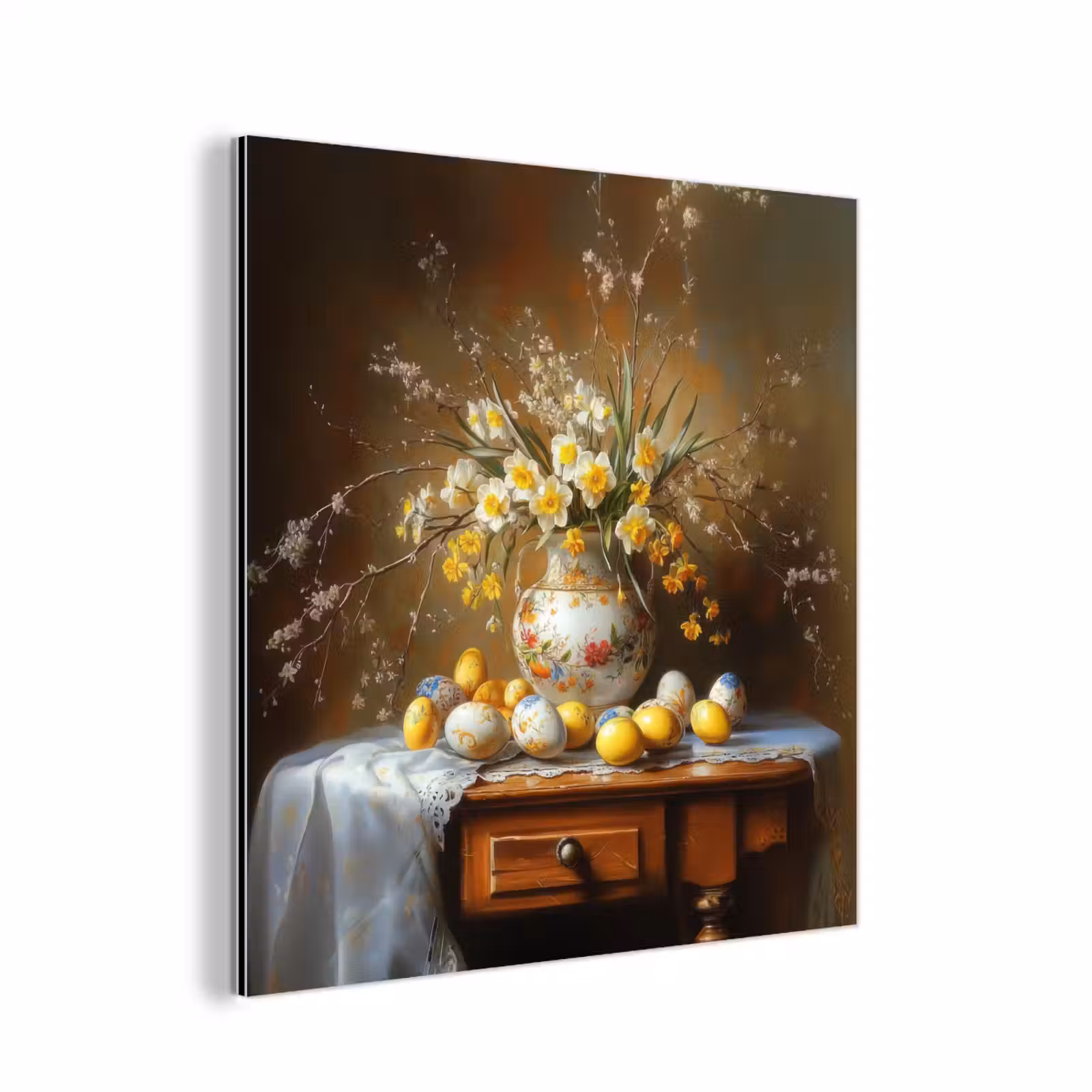 Aluminium schilderij - Paaseieren - Stilleven - Vaas — 1