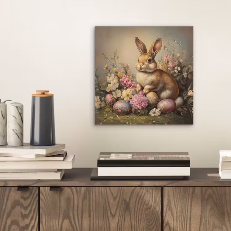 Aluminium schilderij - Haas - Stilleven - Bloemen — 2