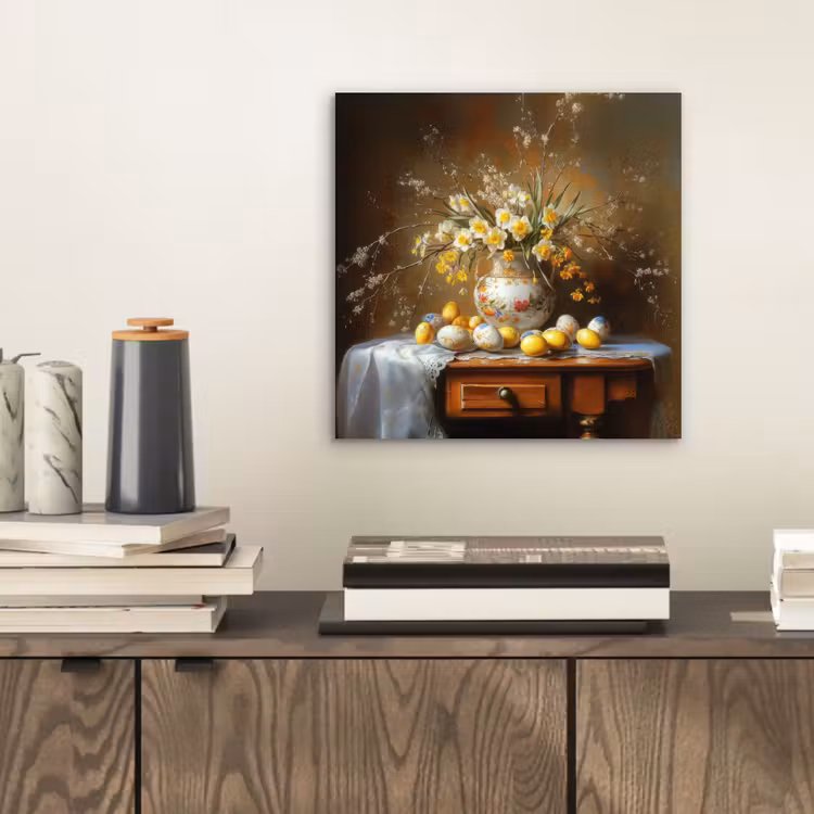 Aluminium schilderij - Paaseieren - Stilleven - Vaas — 2