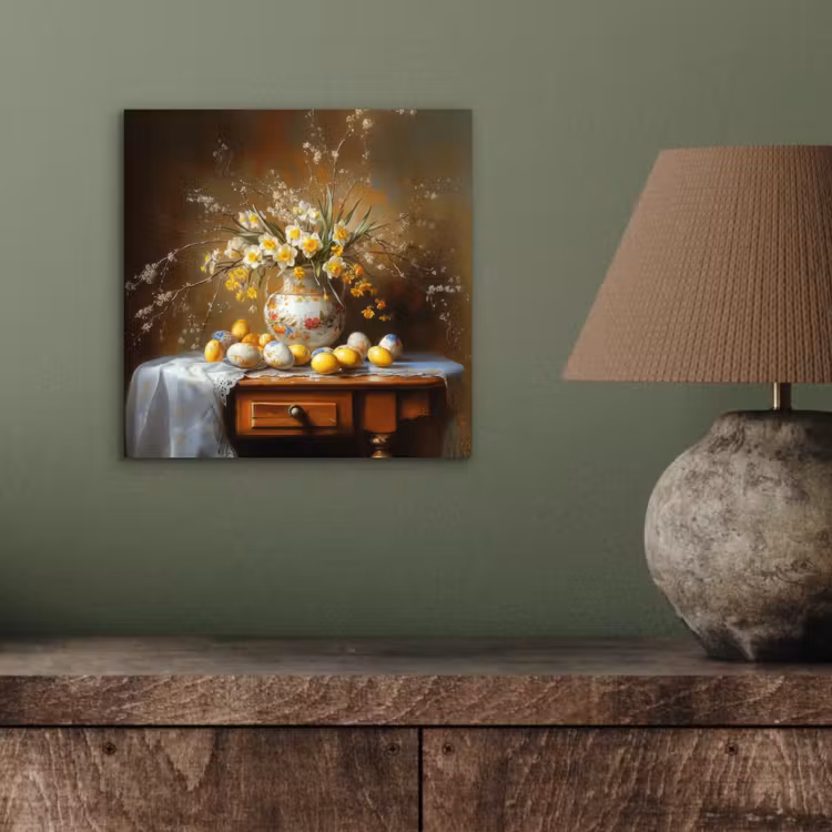 Aluminium schilderij - Paaseieren - Stilleven - Vaas — 3