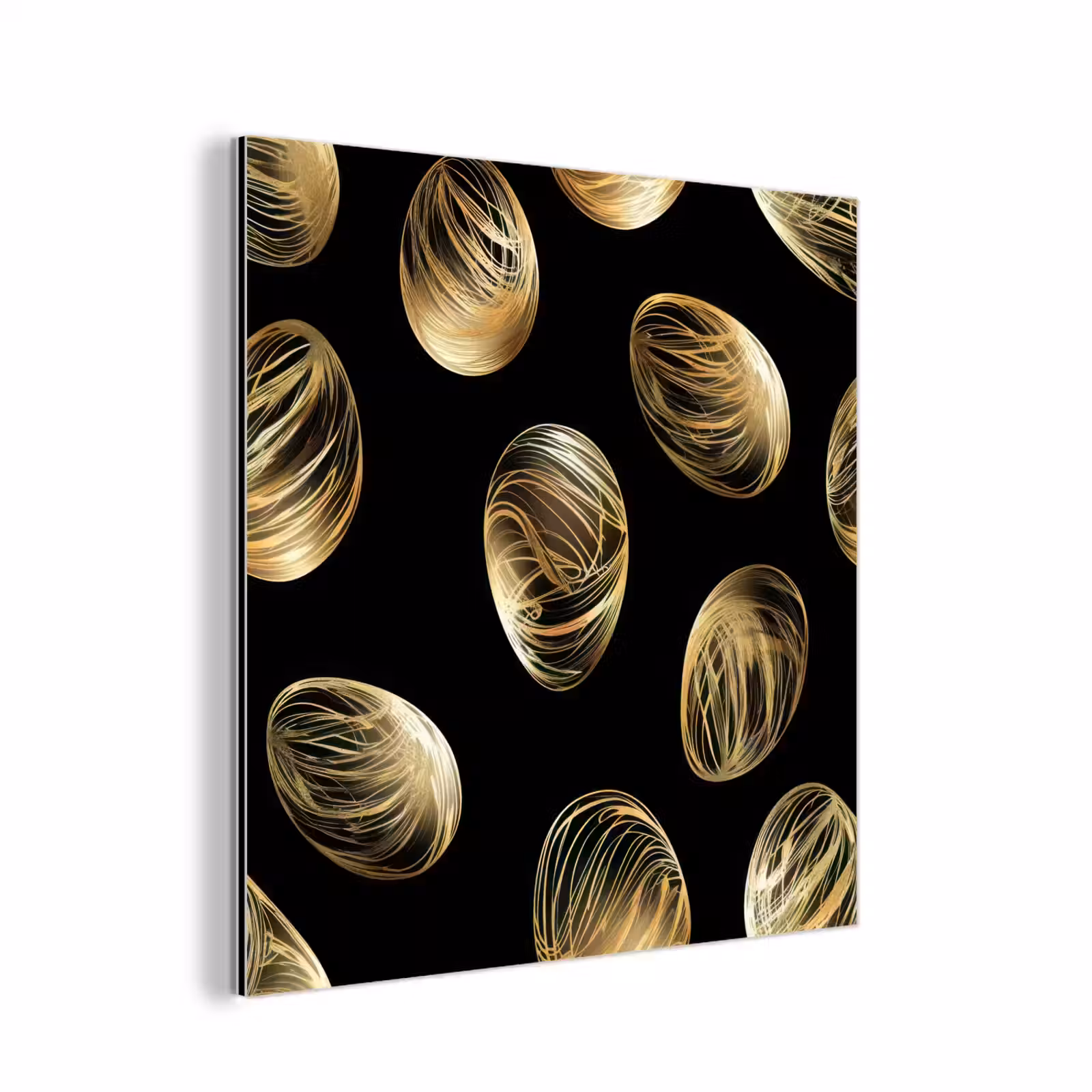 Aluminium schilderij - Eieren - Goud - Patroon — 1