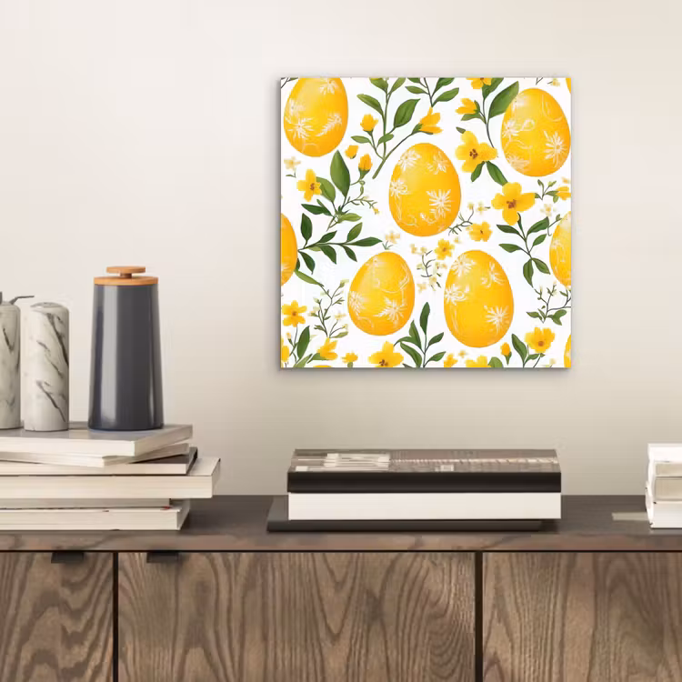 Aluminium schilderij - Bloemen - Paaseieren - Geel — 2