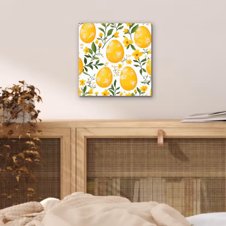 Aluminium schilderij - Bloemen - Paaseieren - Geel — 4