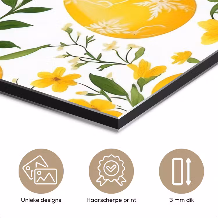 Aluminium schilderij - Bloemen - Paaseieren - Geel — 7