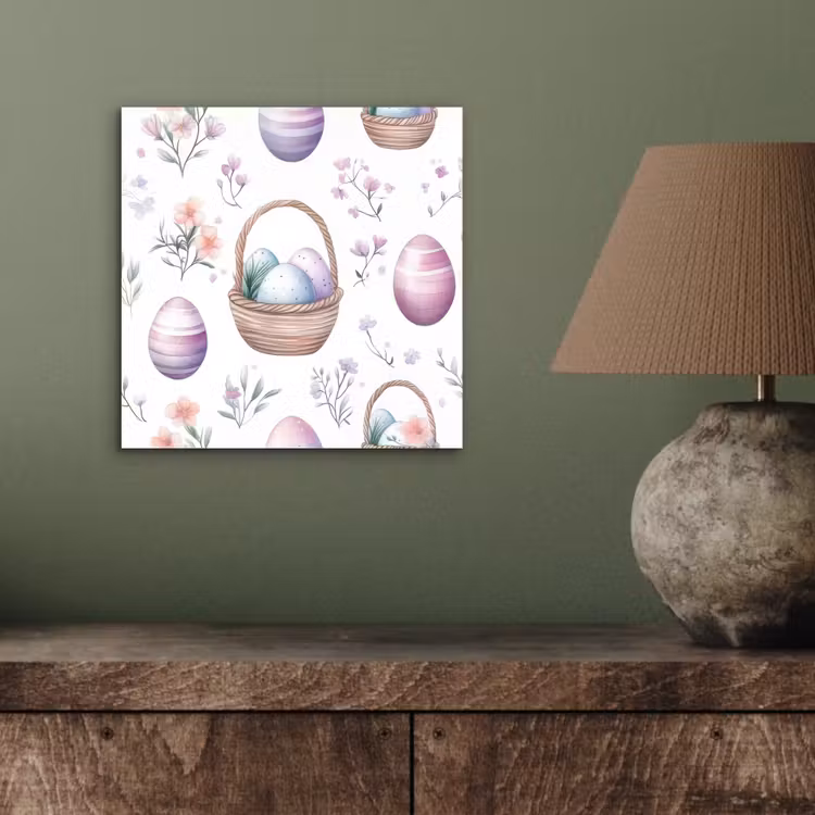 Aluminium schilderij - Bloemen - Paaseieren - Patroon — 3