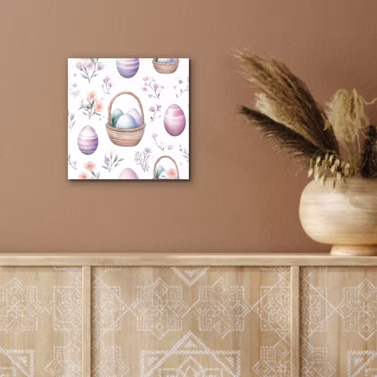 Aluminium schilderij - Bloemen - Paaseieren - Patroon — 5
