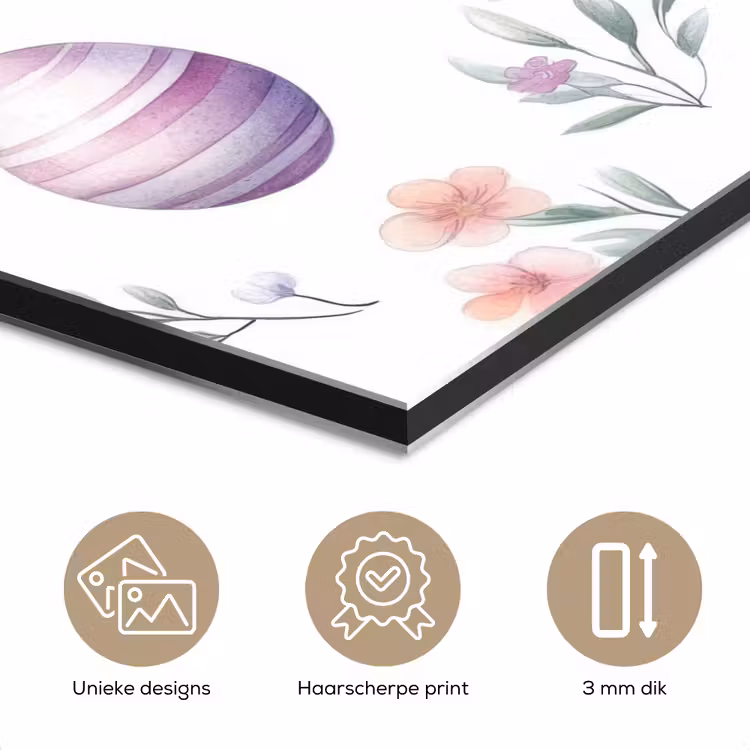 Aluminium schilderij - Bloemen - Paaseieren - Patroon — 7