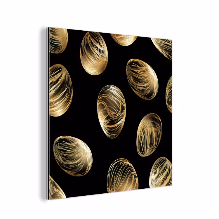 Aluminium schilderij - Eieren - Goud - Patroon — 1