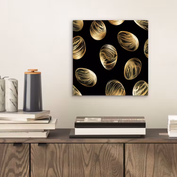 Aluminium schilderij - Eieren - Goud - Patroon — 2