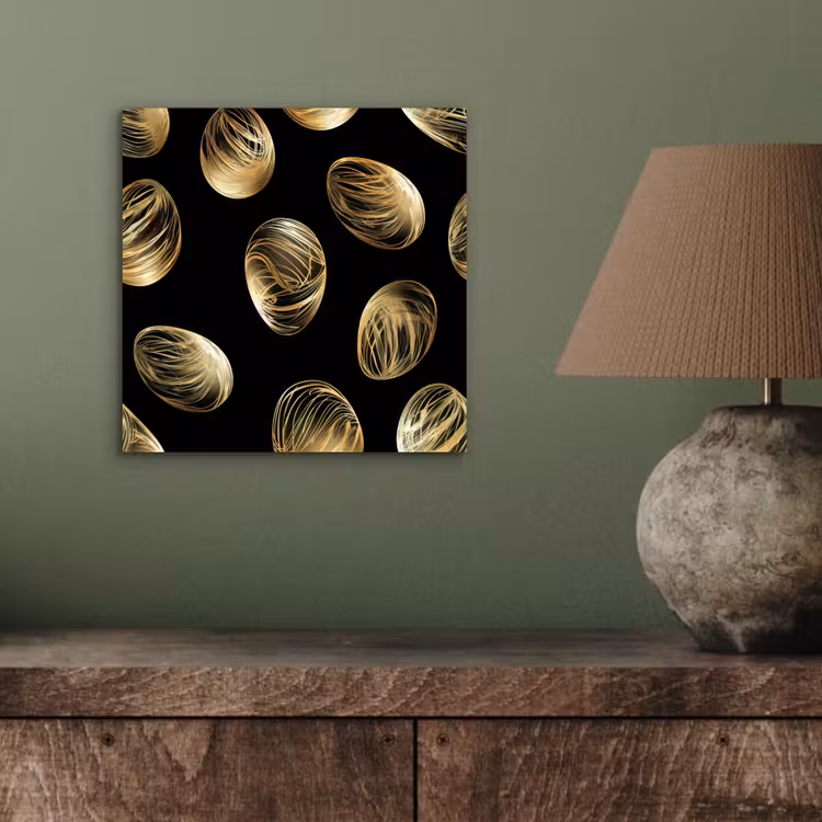 Aluminium schilderij - Eieren - Goud - Patroon — 3