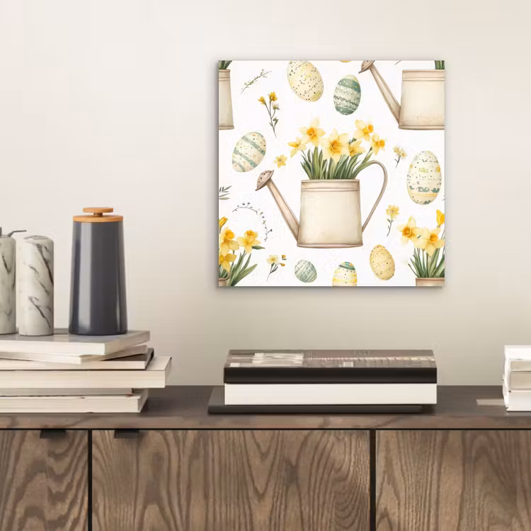 Aluminium schilderij - Gieter - Bloemen - Eieren — 2
