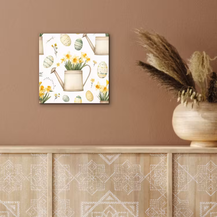 Aluminium schilderij - Gieter - Bloemen - Eieren — 5