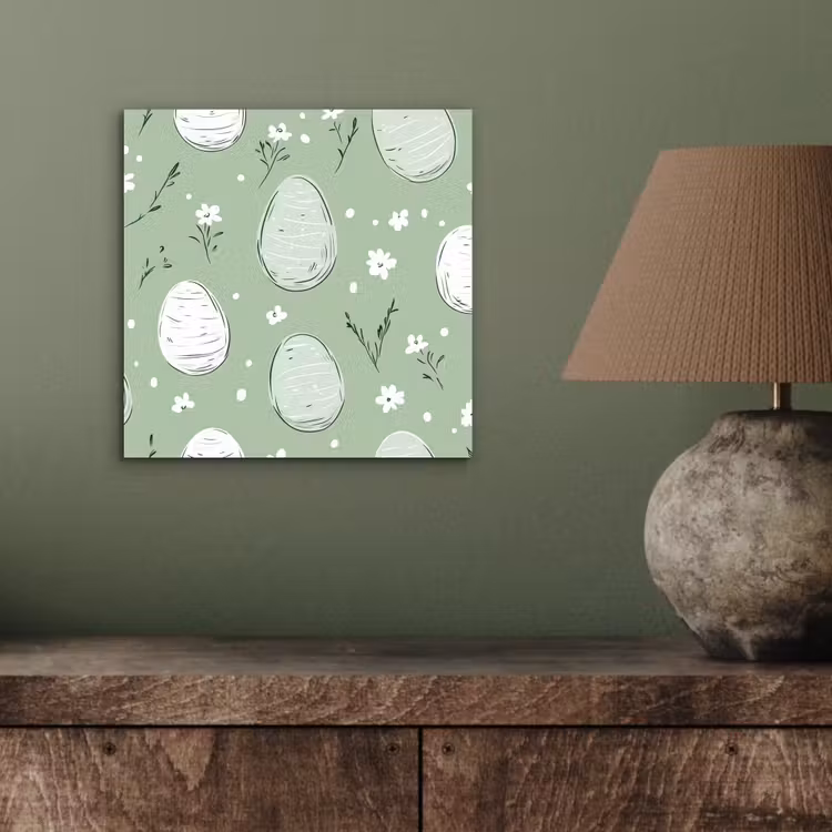 Aluminium schilderij - Groen - Eieren - Patroon — 3