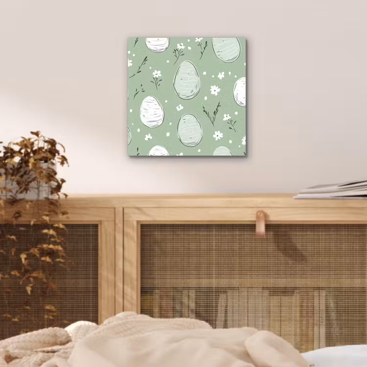 Aluminium schilderij - Groen - Eieren - Patroon — 4