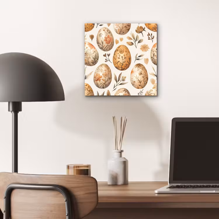 Aluminium schilderij - Paaseieren - Bruin - Bloemen — 6