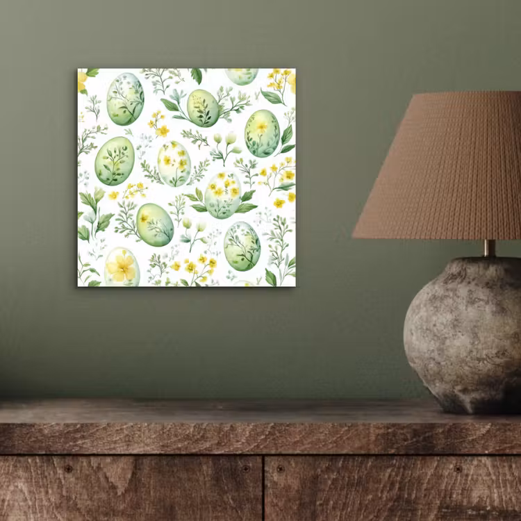 Aluminium schilderij - Patroon - Groen - Eieren — 3