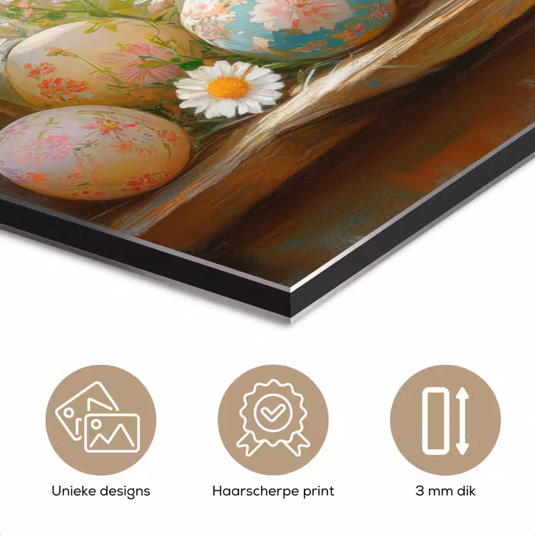 Aluminium schilderij - Kuiken - Raam - Paaseieren — 7