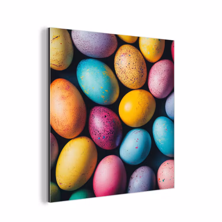 Aluminium schilderij - Kleurrijk - Paaseitjes - Spetters — 1