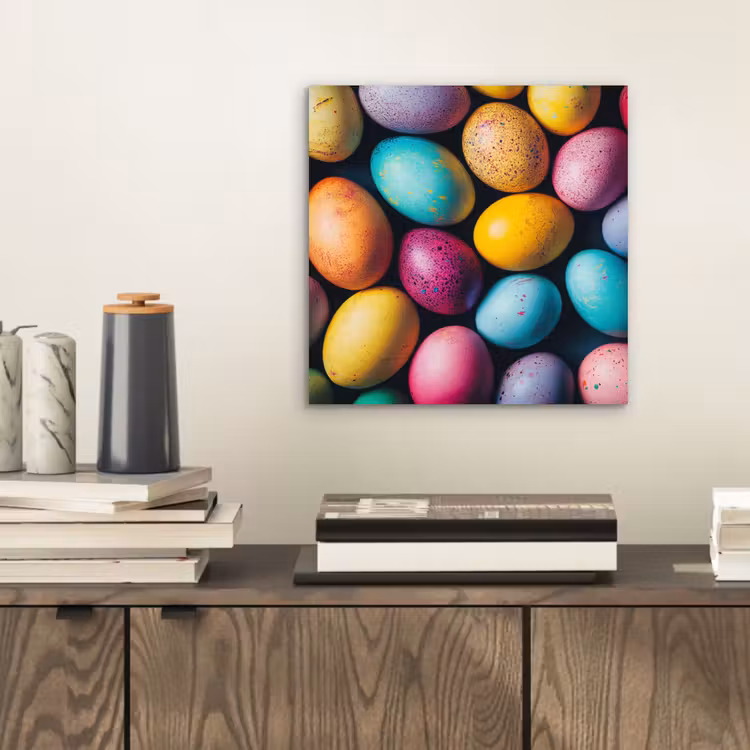 Aluminium schilderij - Kleurrijk - Paaseitjes - Spetters — 2
