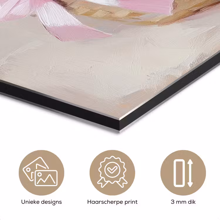Aluminium schilderij - Mand - Eieren - Roze — 7