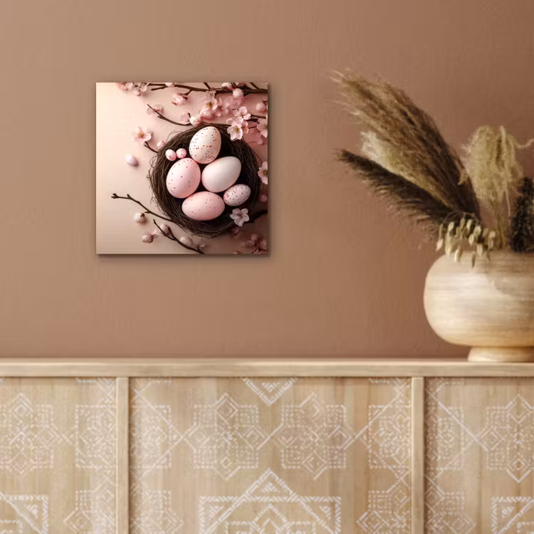 Aluminium schilderij - Roze - Bloesems - Eieren — 5