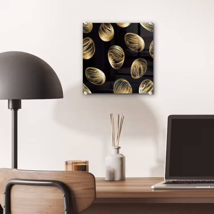 Glas schilderij - Eieren - Goud - Patroon — 7