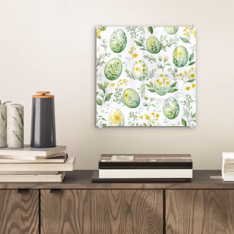 Glas schilderij - Patroon - Groen - Eieren — 2