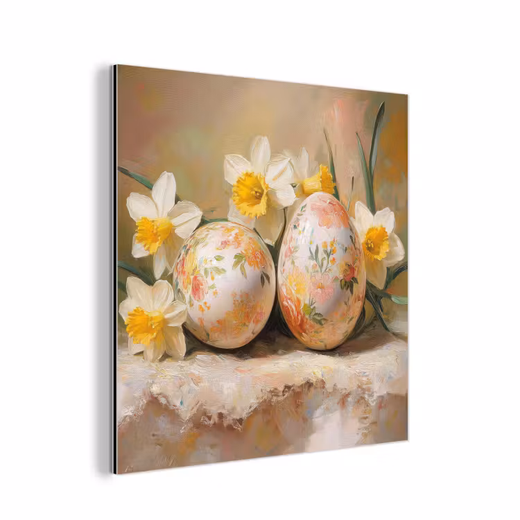 Aluminium schilderij - Bloemen - Eieren - Geschilderd — 1