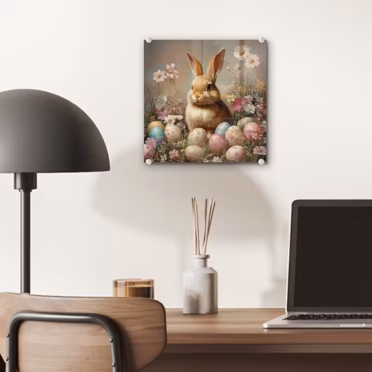 Glas schilderij - Paashaas - Lente - Paaseieren — 7