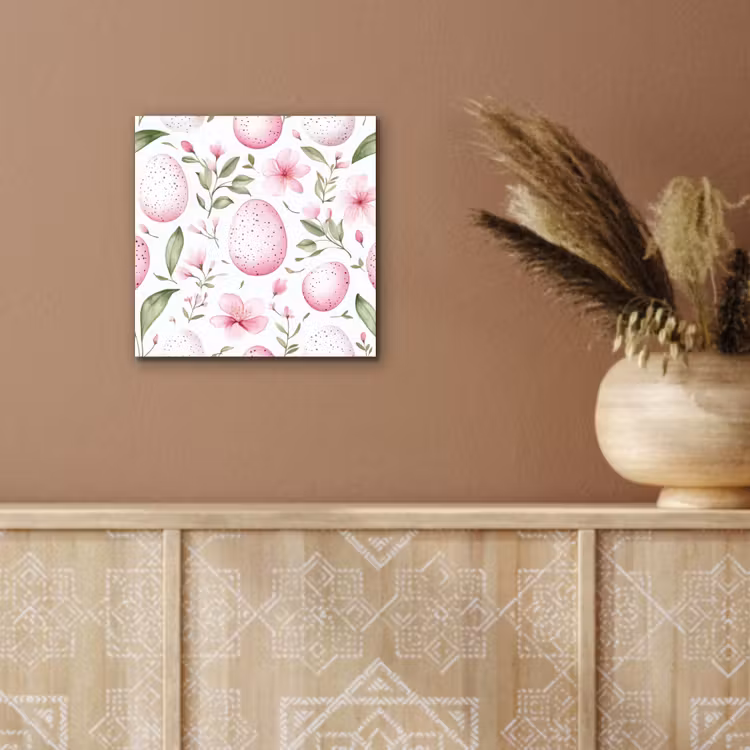 Aluminium schilderij - Patroon - Eieren - Roze - Pasen — 5