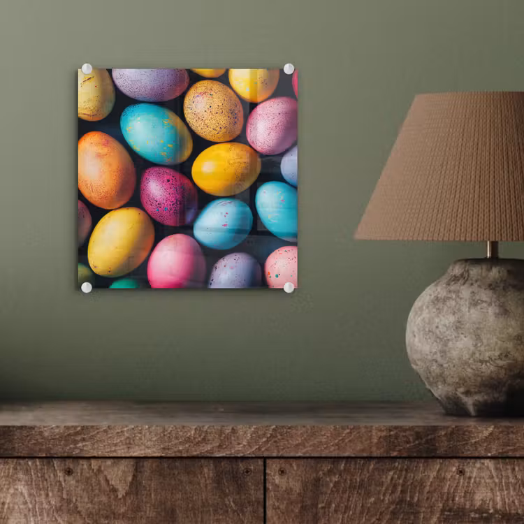 Glas schilderij - Kleurrijk - Paaseitjes - Spetters — 4