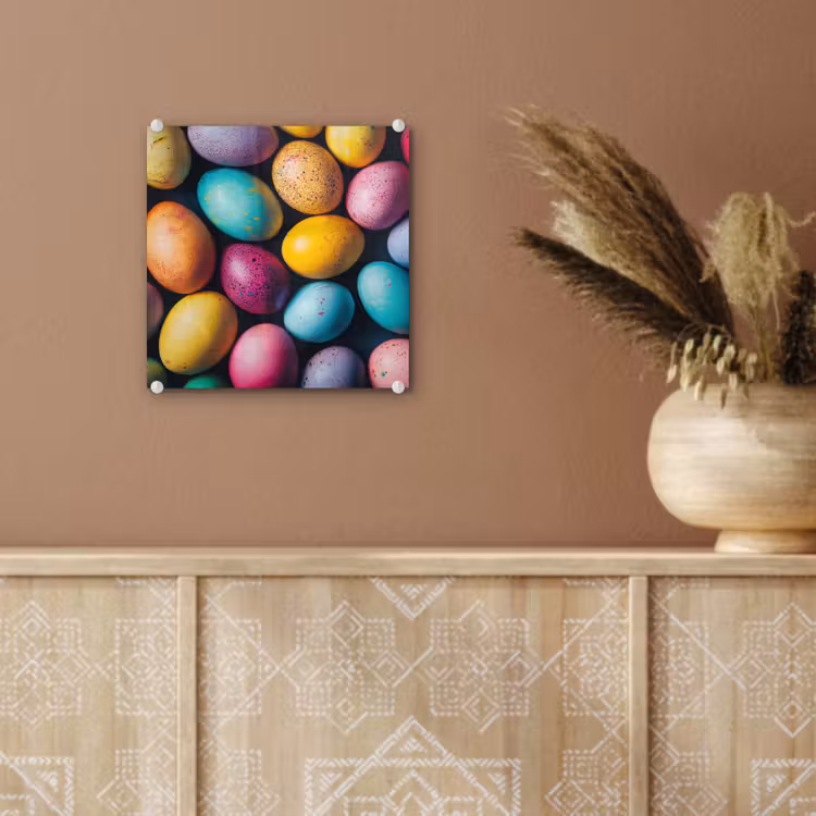 Glas schilderij - Kleurrijk - Paaseitjes - Spetters — 6