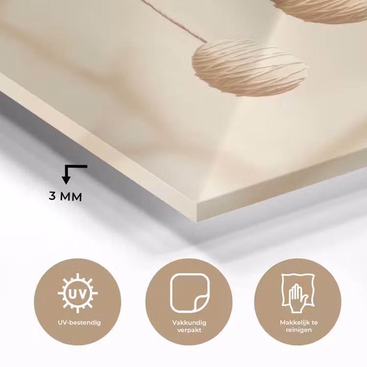 Glas schilderij - Beige - Paastak - Eieren — 3