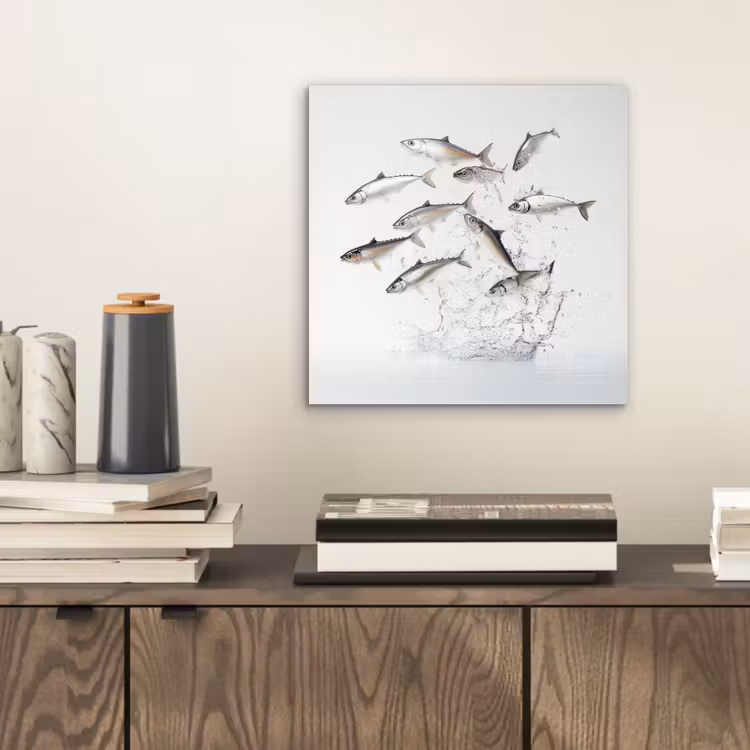 Aluminium schilderij - Vissen - Water - Wit — 2